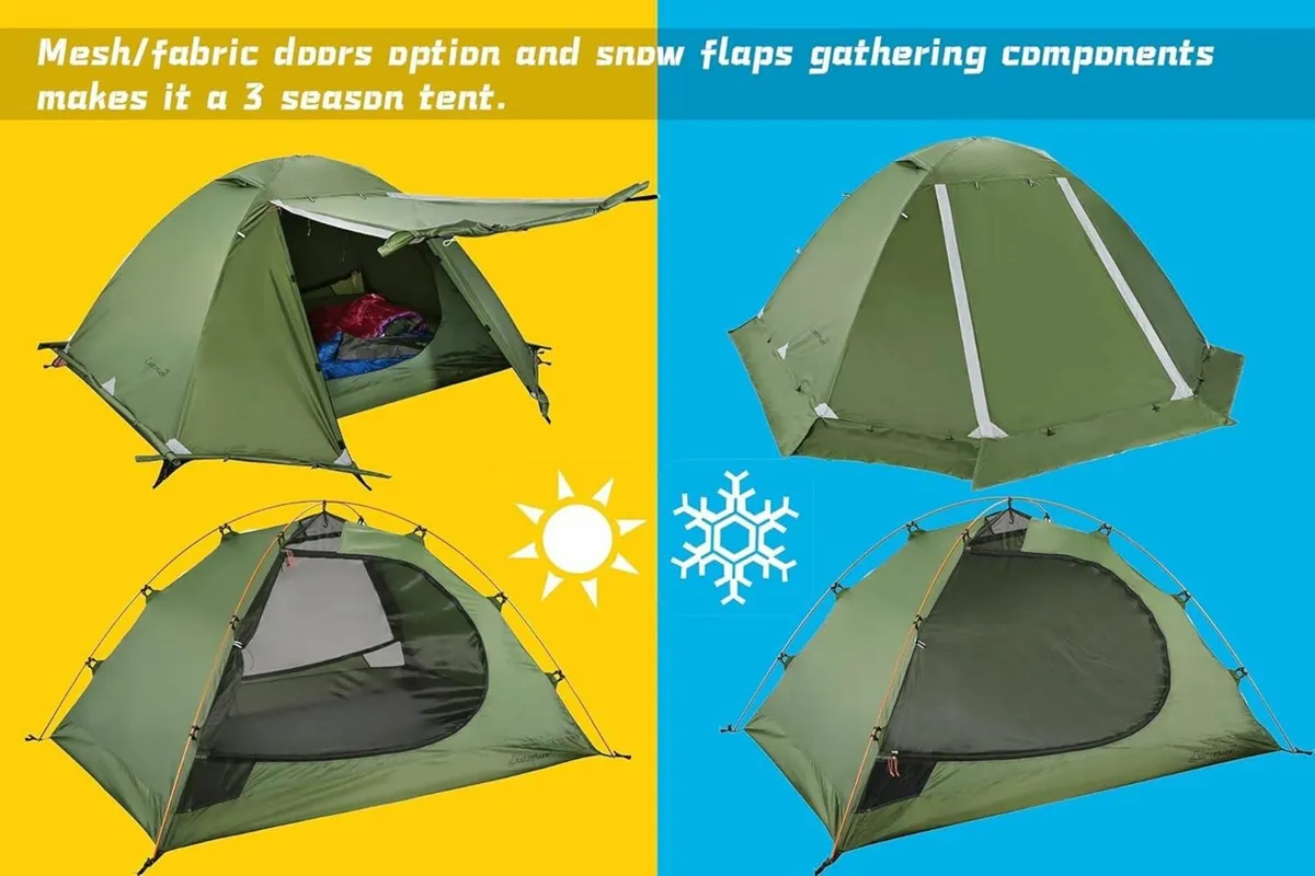1/2 Man Tent for Camping - Waterproof 4 Season 2 - Image 2