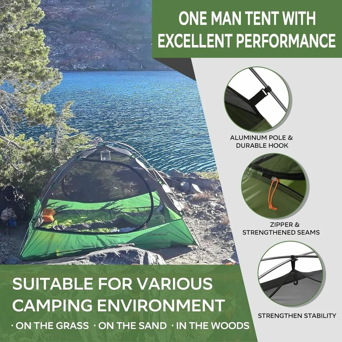 Lightweight Camping Tent - 1/2/3/4 Man Waterproof - Image 4