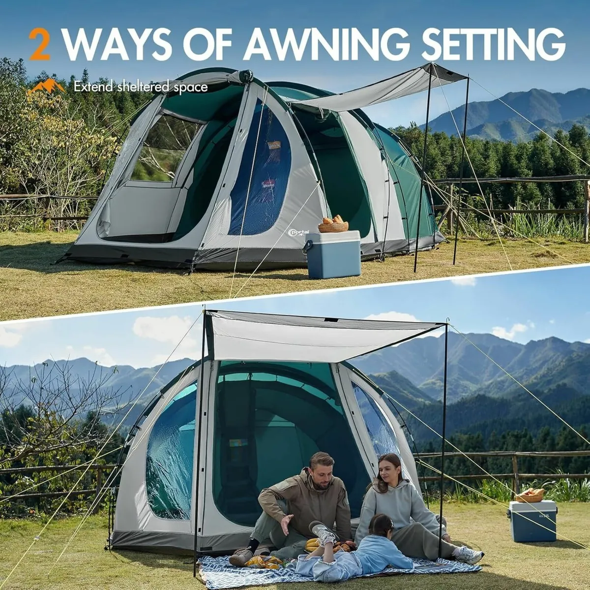 Luxury 5 Man Tent 3000mm Waterproof Large Family - Image 2