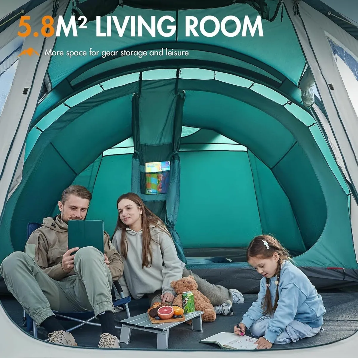 Luxury 5 Man Tent 3000mm Waterproof Large Family - Image 3
