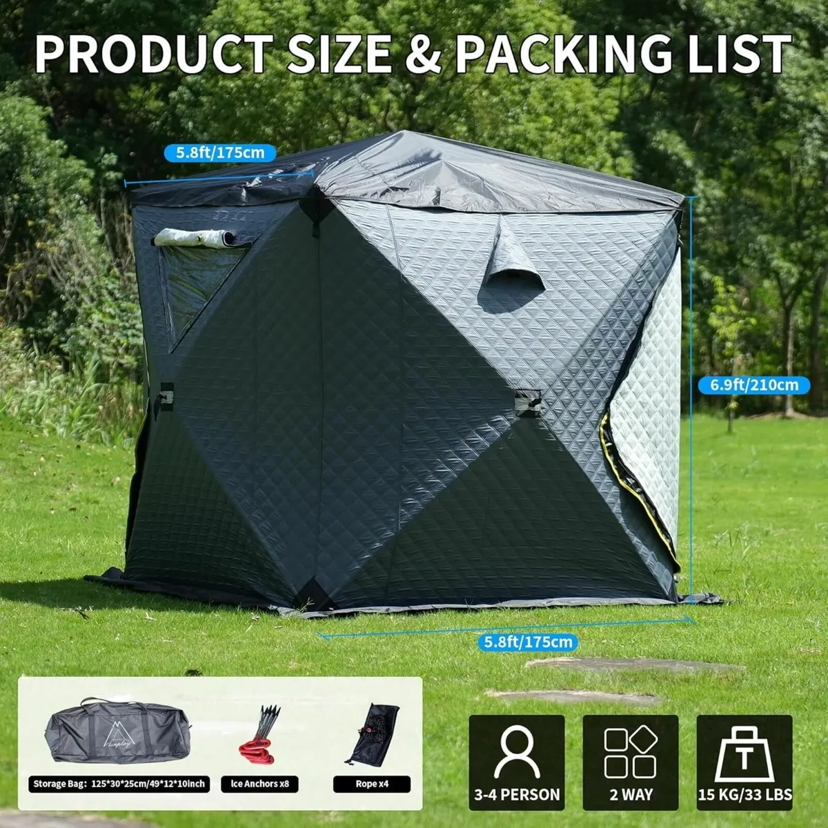 TENPLAY 2-in-1 Ice Fishing Sauna Tent 2.0 - Image 2
