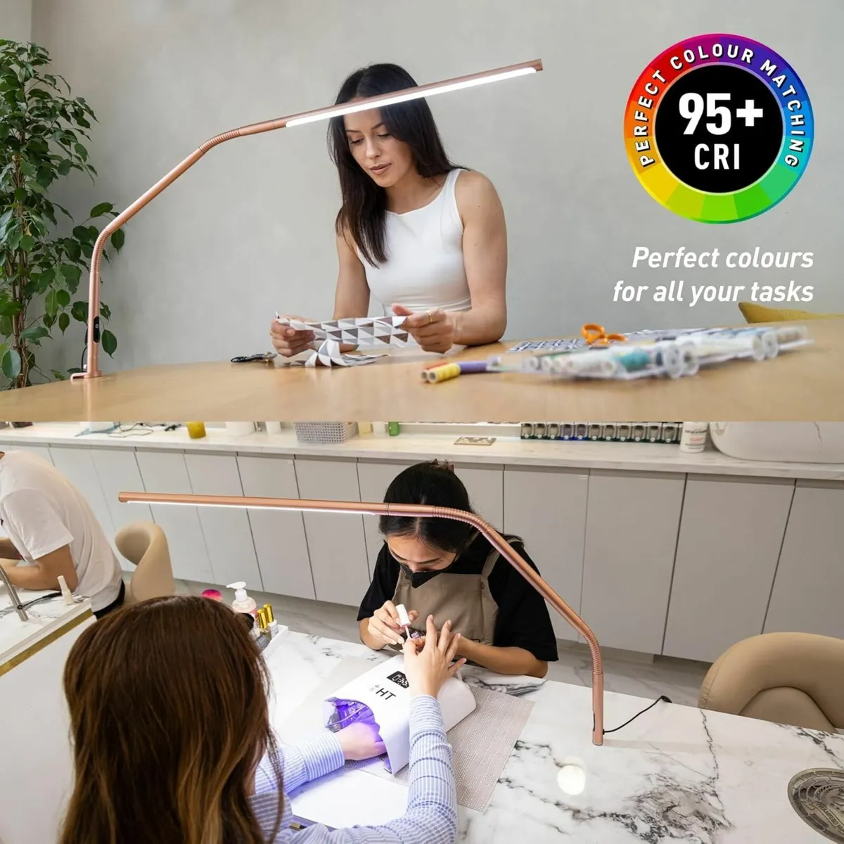 Slimline 4™ LED Table Lamp in Rose Gold - 6 000K - Image 3