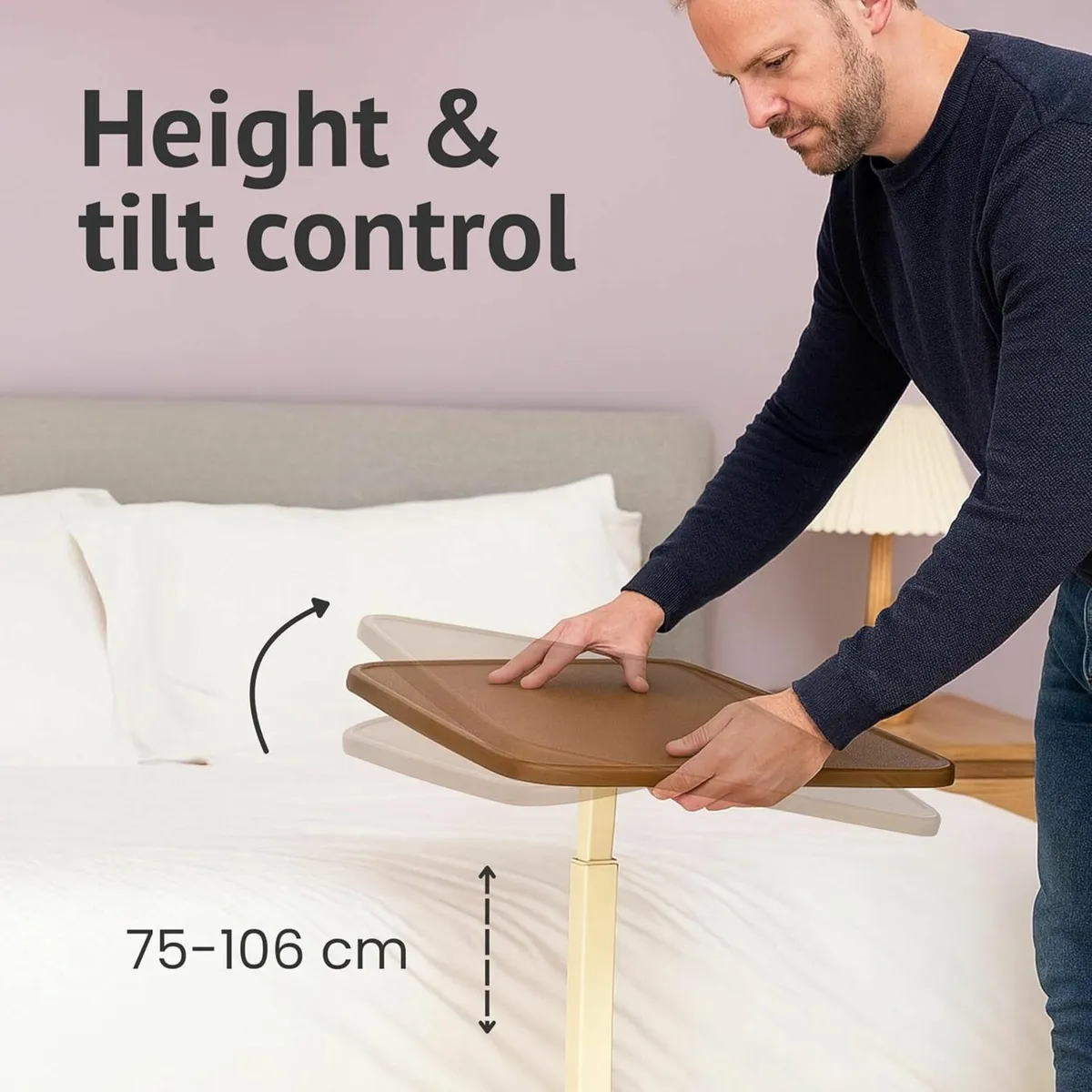 Overbed Table with Wheels – Adjustable Over Bed - Image 4