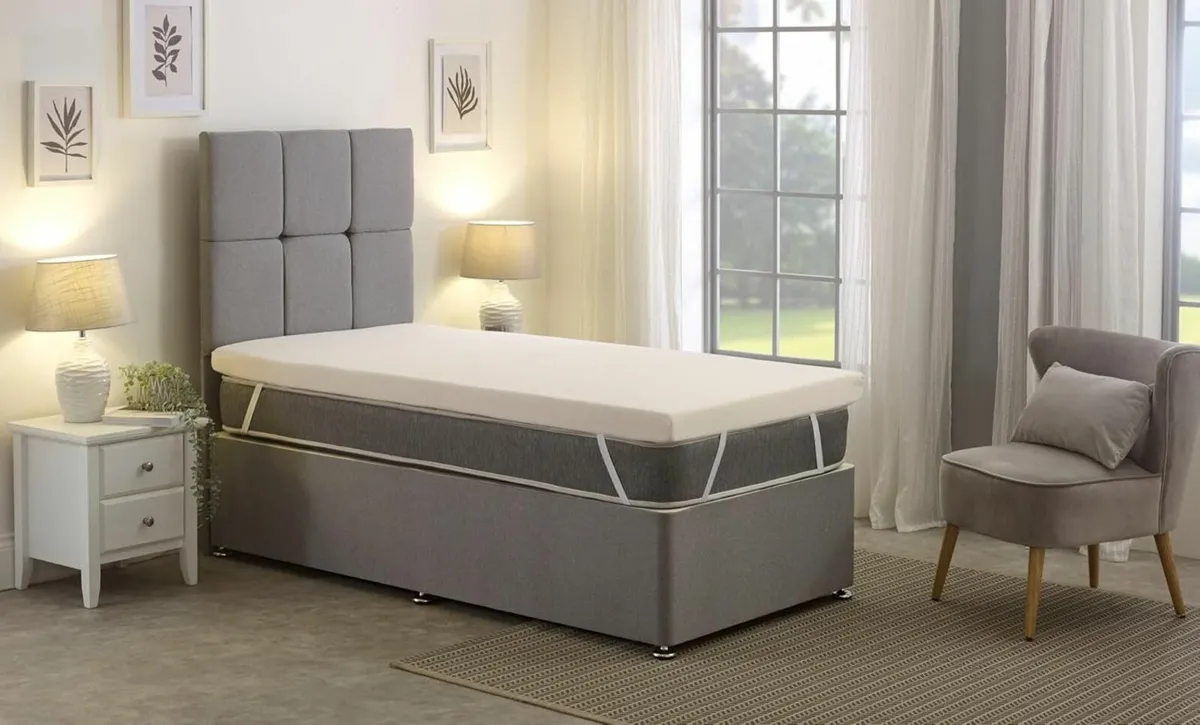 European Small Single Memory Foam Mattress Topper - Image 2