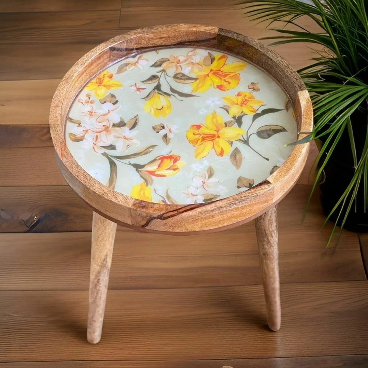 Mango Wood Side Table – Handmade 85% Artisan - Image 1