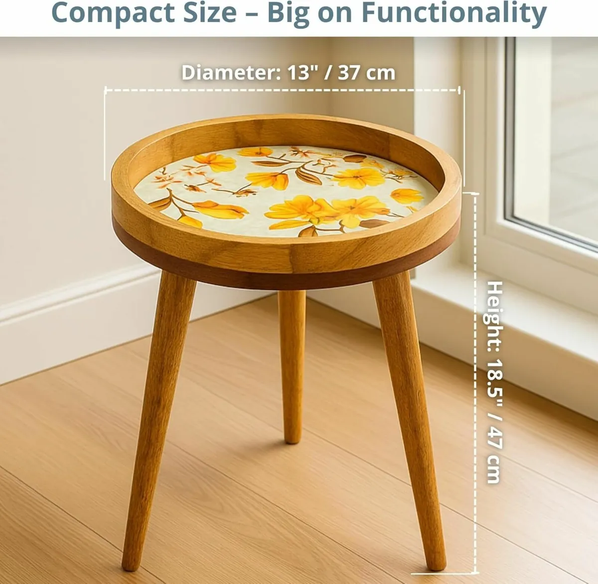 Mango Wood Side Table – Handmade 85% Artisan - Image 2