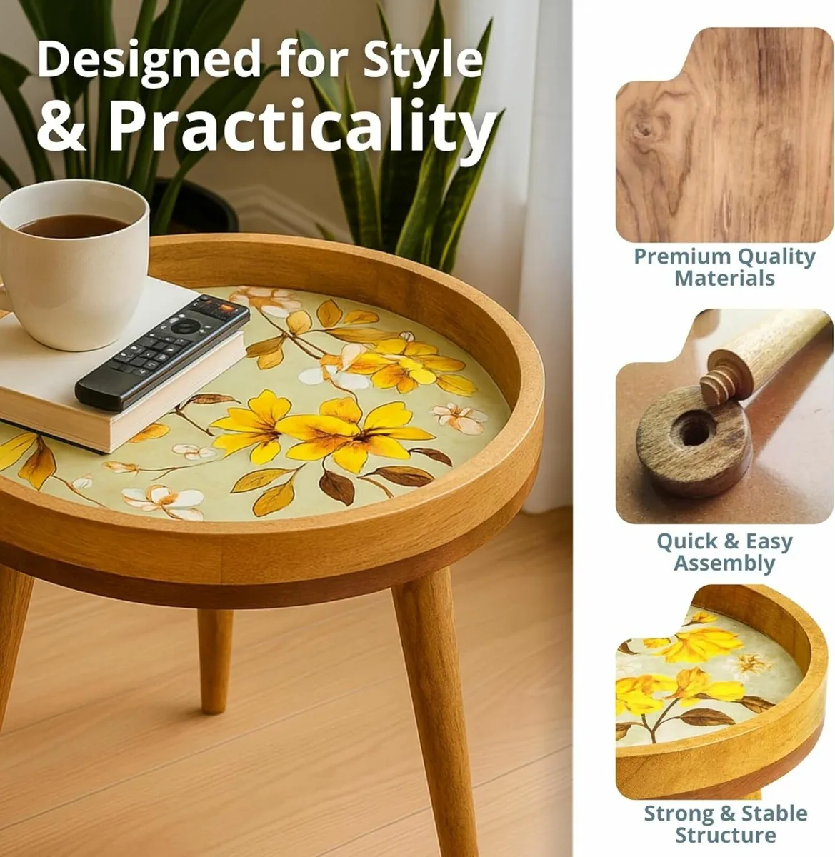 Mango Wood Side Table – Handmade 85% Artisan - Image 4