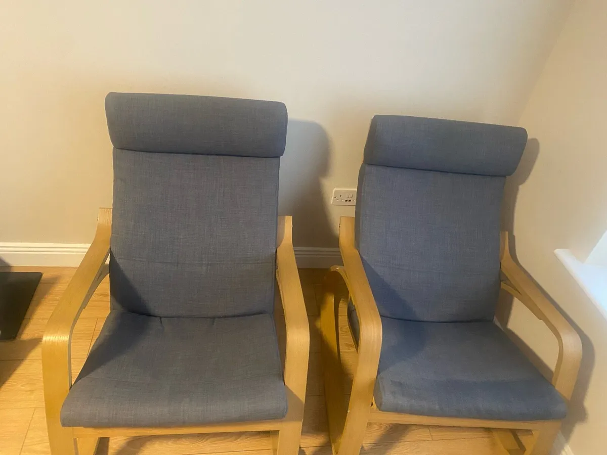 POÄNG Rocking-chair, white stained oak veneer x 2 - Image 4