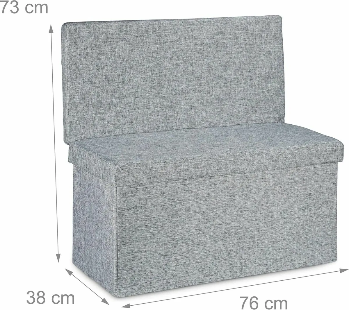 Folding Storage Ottoman with Seat Back Size Large - Image 3