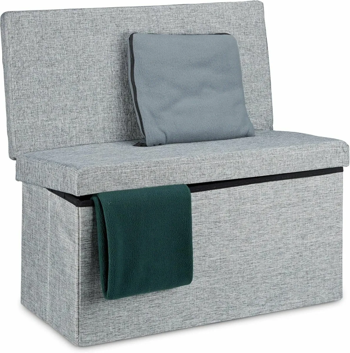 Folding Storage Ottoman with Seat Back Size Large - Image 4