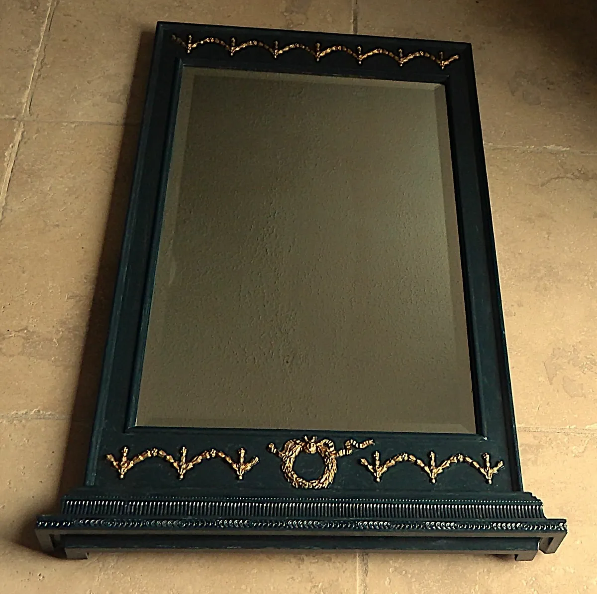 Large Bevelled Wall Mirror in Ornate Wood Frame - Image 2