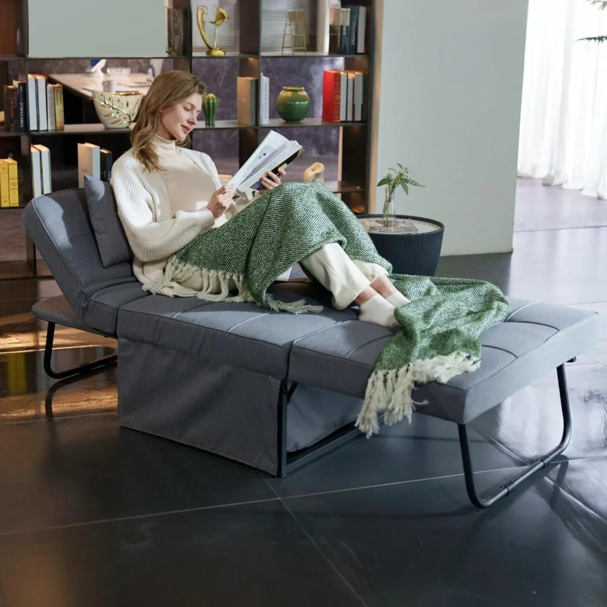 Sofa Bed 4-in-1 Folding Convertible Single Chair - Image 2