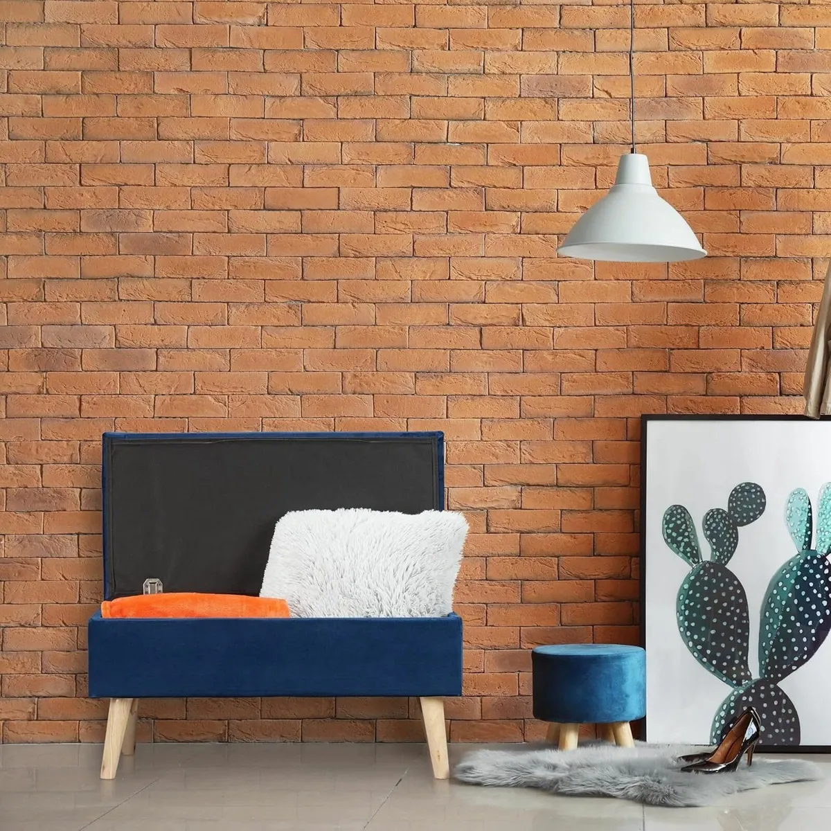 ottoman storage bench velvet upholstery 40l - Image 2