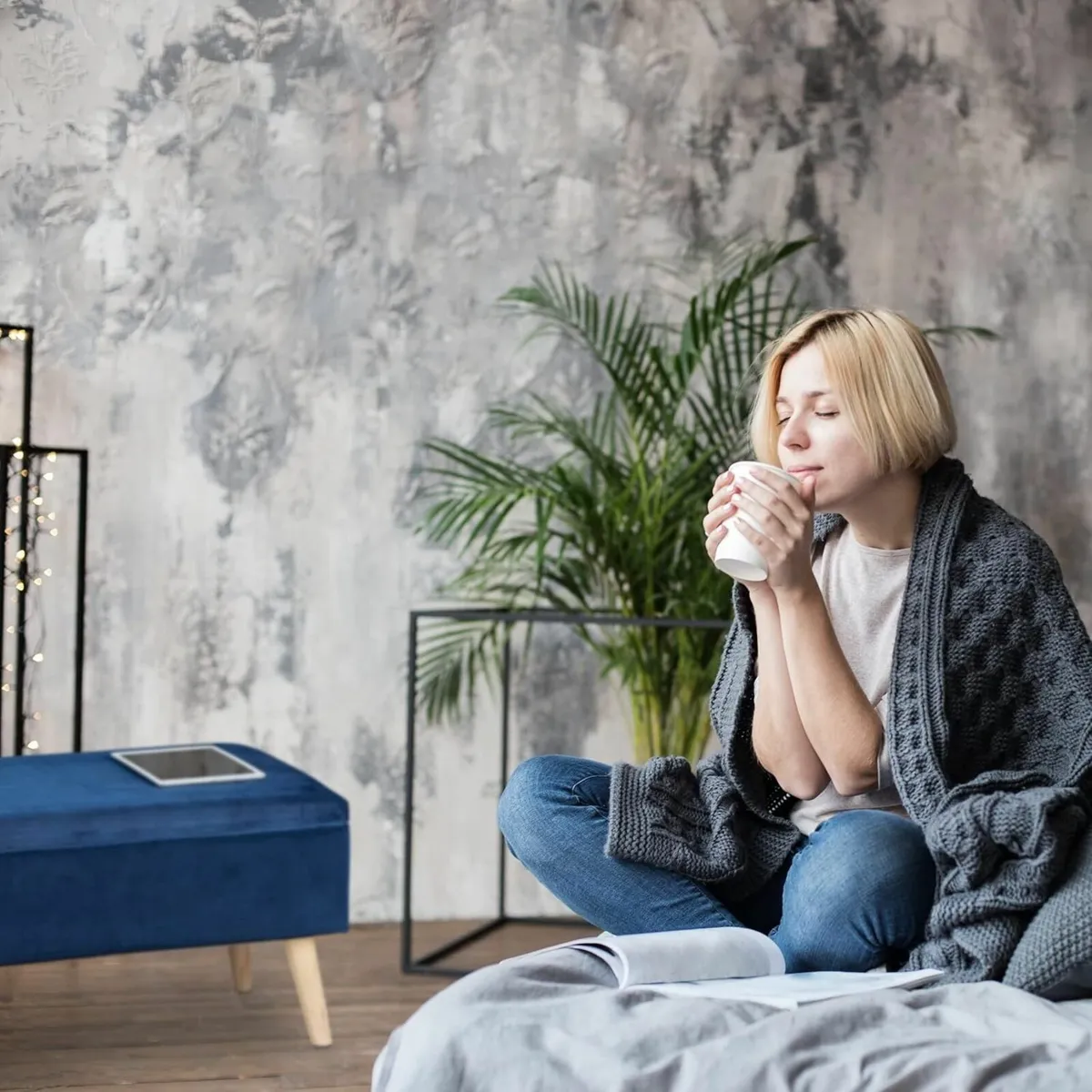 ottoman storage bench velvet upholstery 40l - Image 4