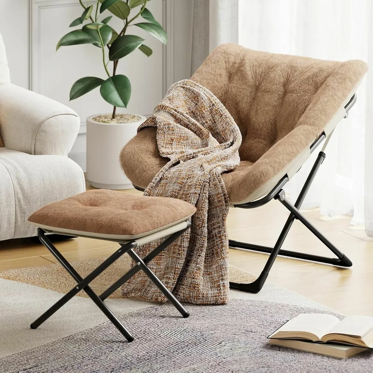 Folding Lounge Chair with Ottoman - Comfy Super - Image 1