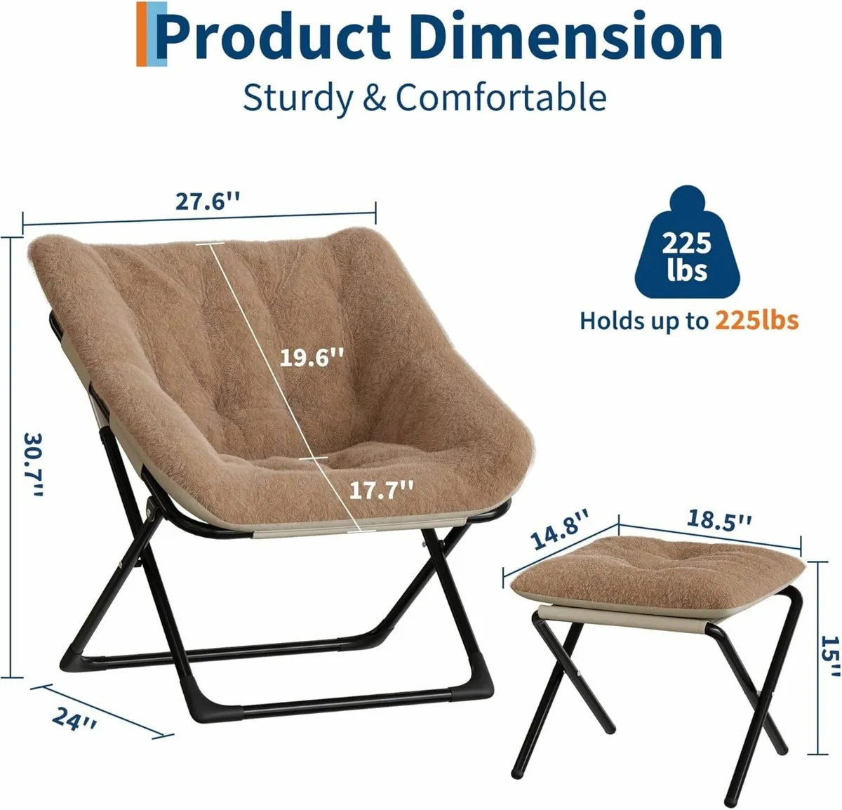 Folding Lounge Chair with Ottoman - Comfy Super - Image 2
