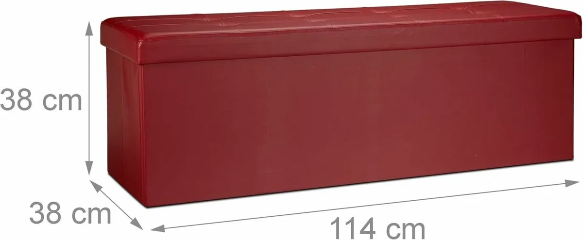 Folding Storage Ottoman XL 38 x 114 cm Sturdy - Image 3