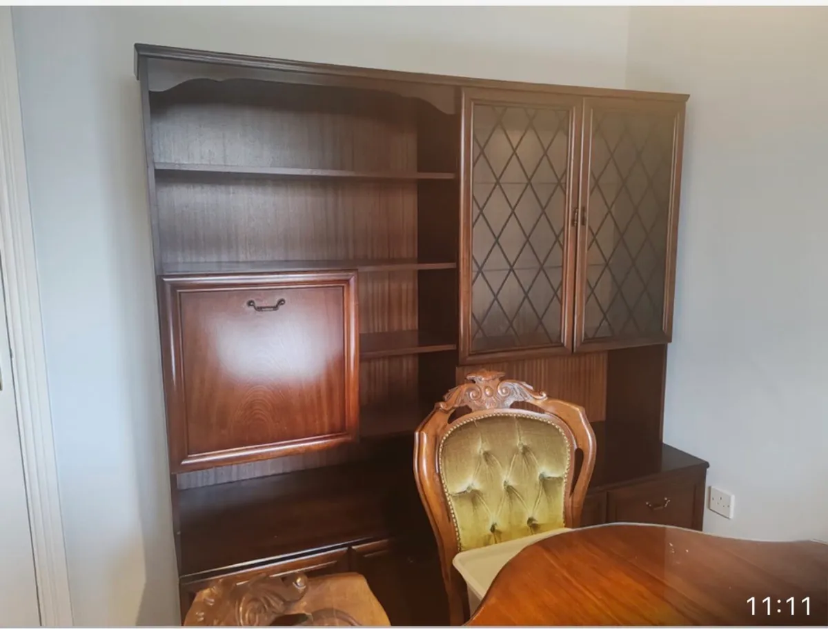 Antique dining room table and 6 chairs - Image 2