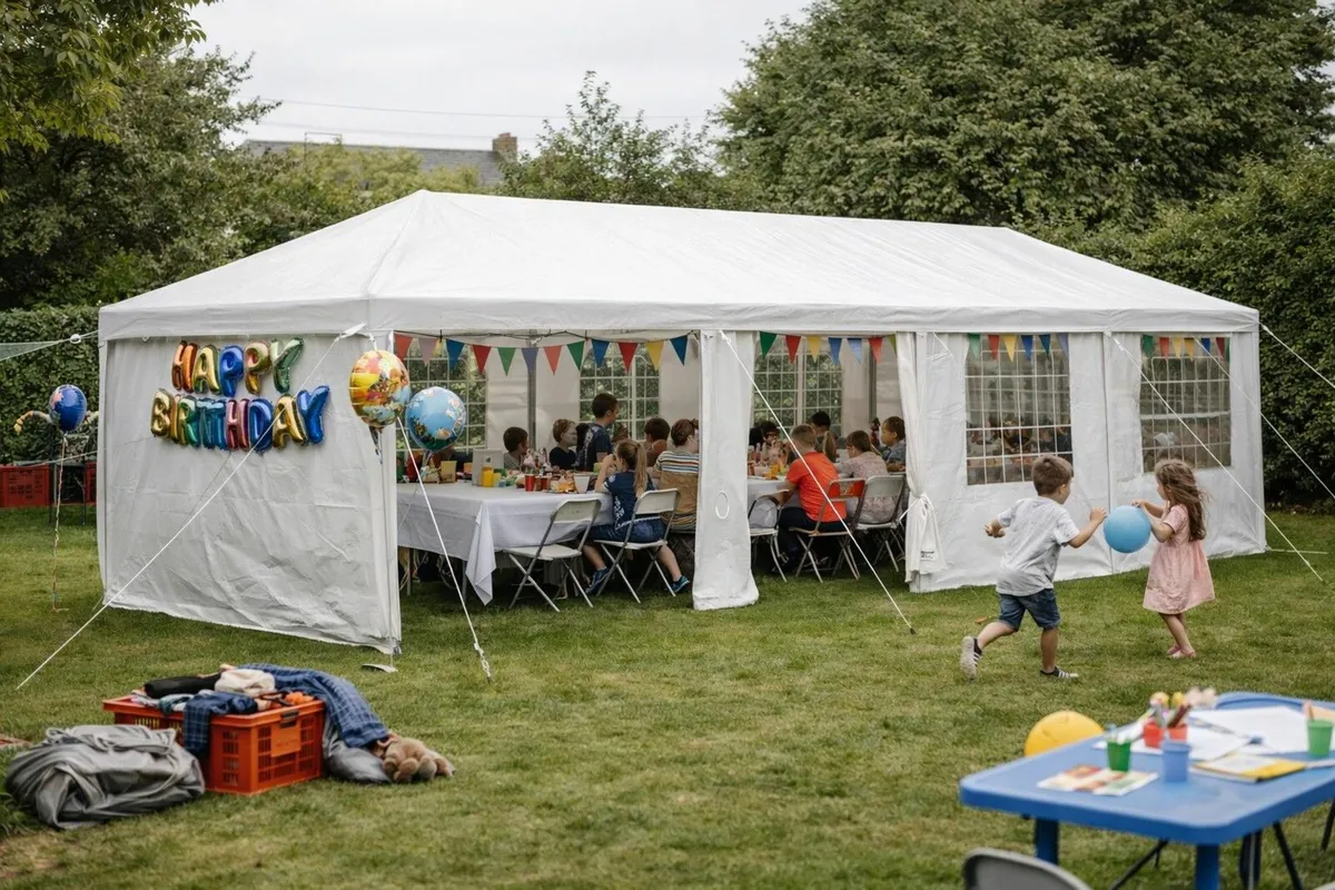 3x9m Garden Pavilion Party Tent with 8 Side Panels - Image 1