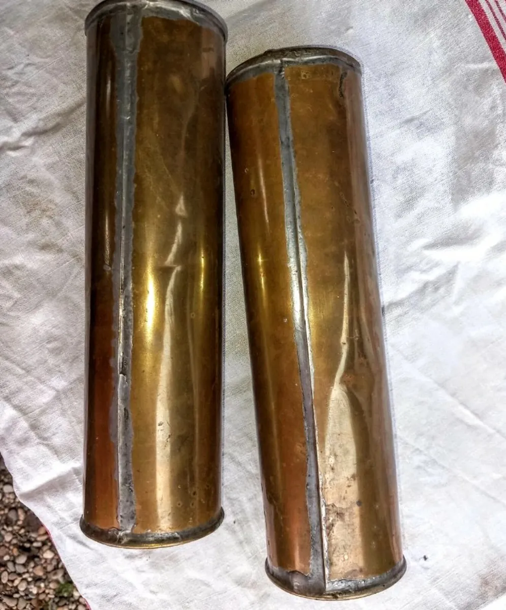 Pair of antique brass hot water bottle - Image 3