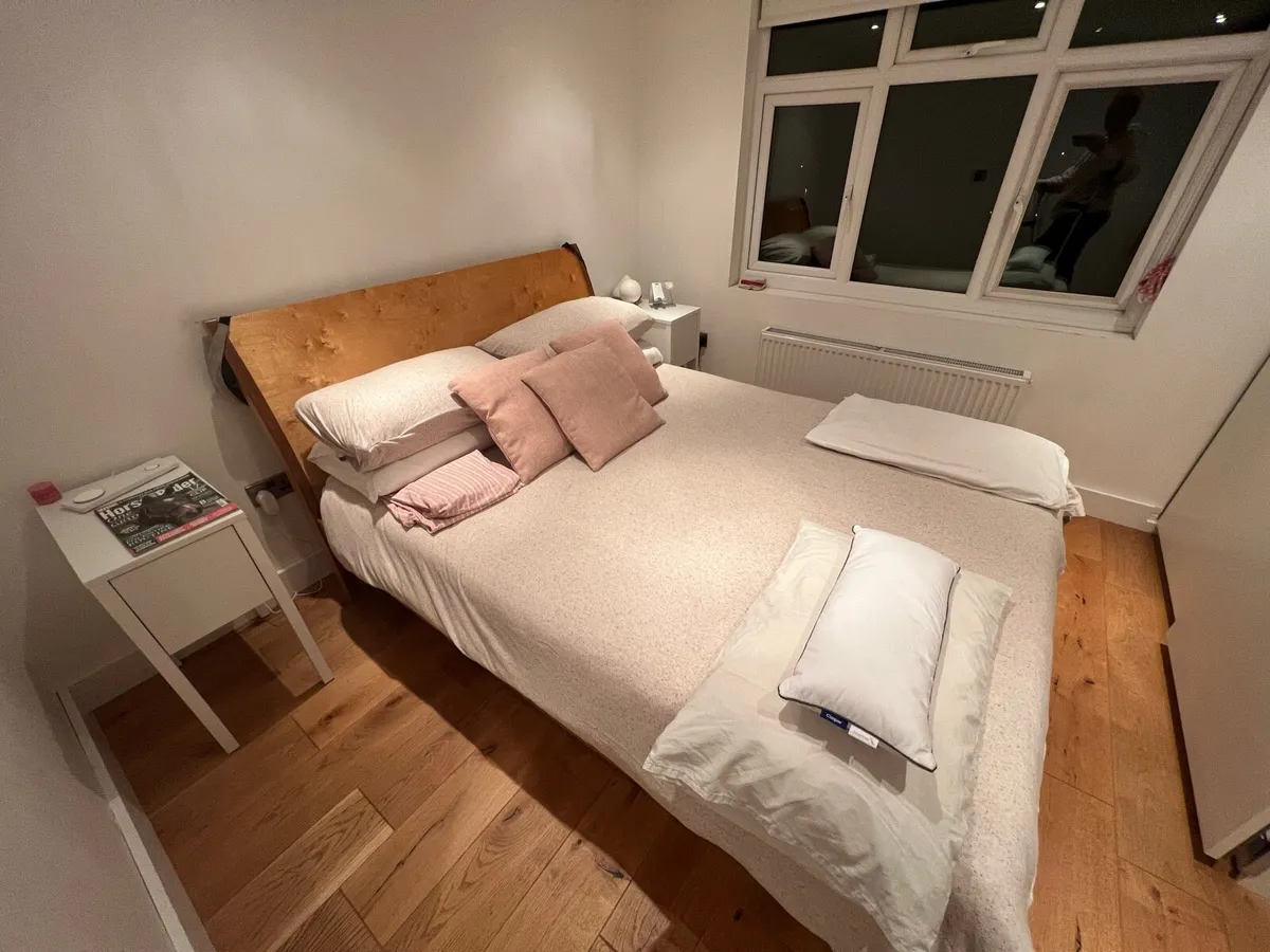 Wooden king size bed frame with drawers - Image 3