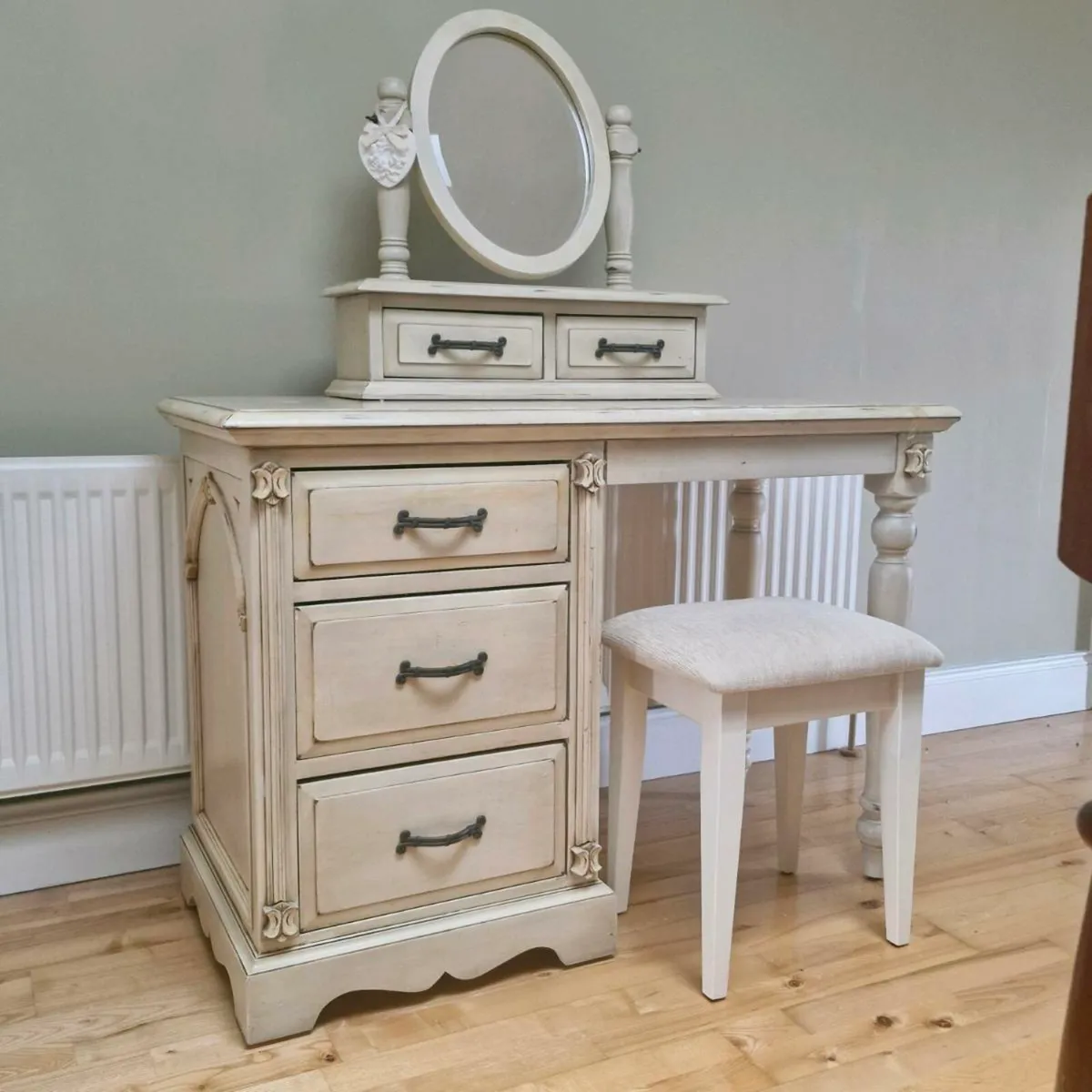 Vintage Style Dressing Table and Stool - Image 1