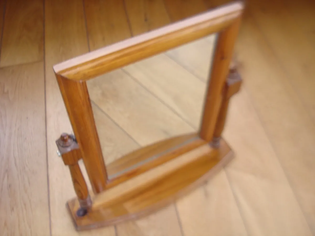 SOLID DARK IRISH PINE VANITY MIRROR. - Image 2