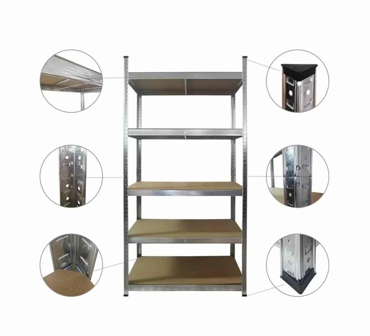 5 Tier Shelving Units With Galvanised Frames - Image 1