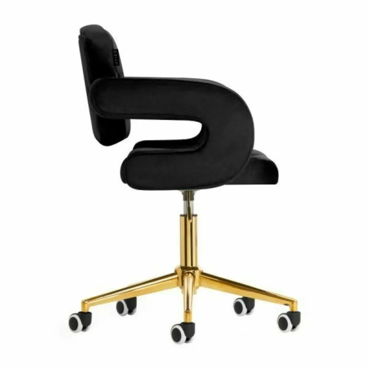 Black velvet swivel chair - Image 2