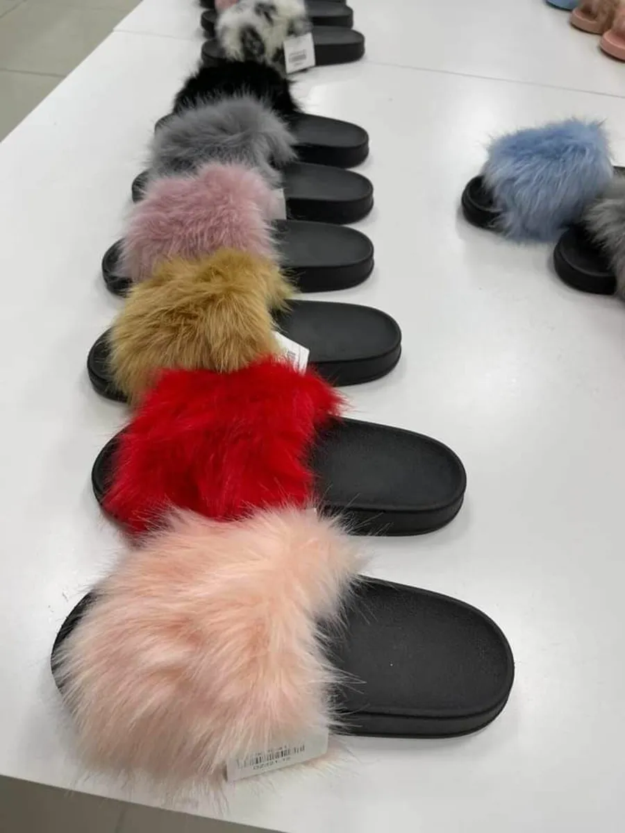 Fluffy fur slippers sizes 37-41 sizes 4-8 - Image 2