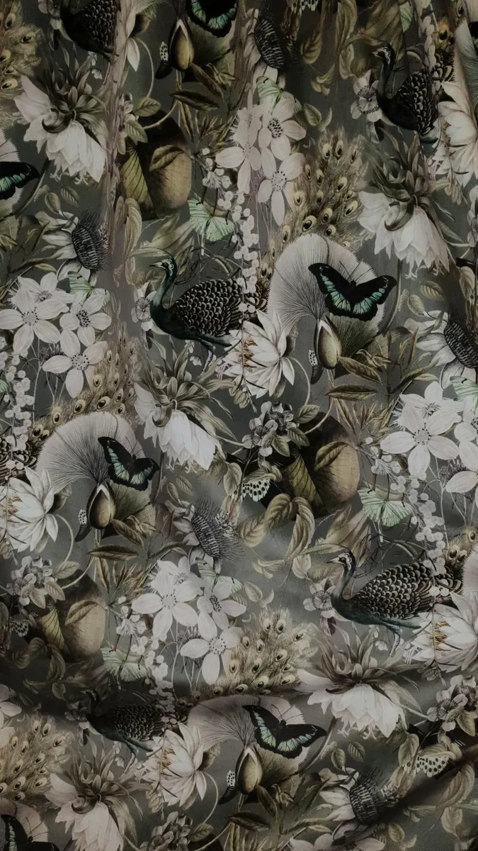 Fully Lined Curtains – Botanical Pattern - Image 2