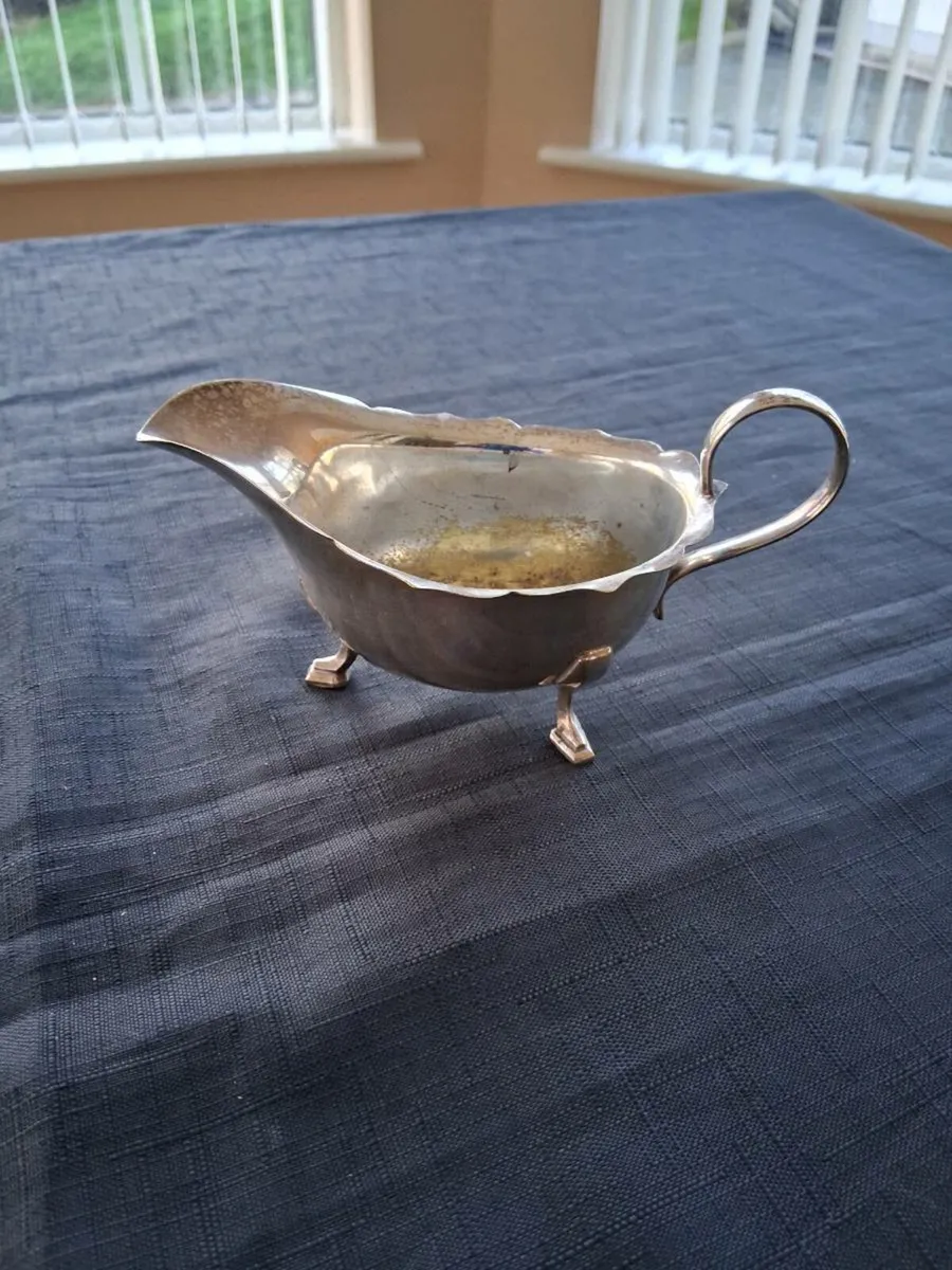 Small Silver Plated Gravy Boat - Image 2