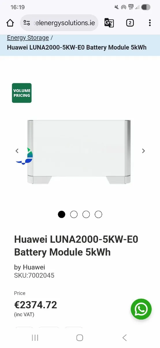 Huawei Luna solar battery 5kwh half price
