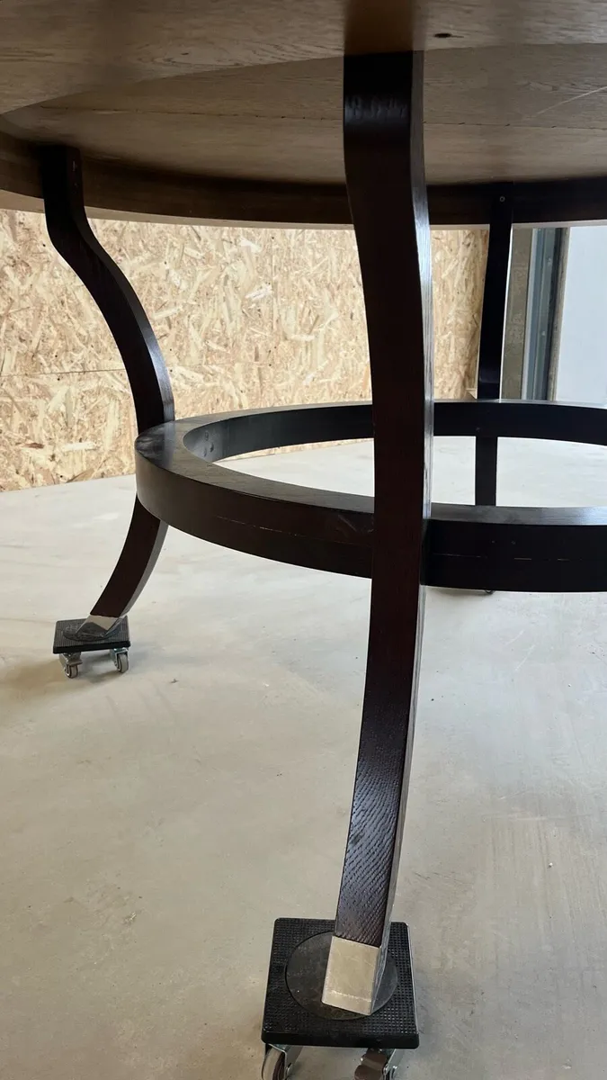 Large 1.5m Solid Wood & Glass Statement Table - Image 3