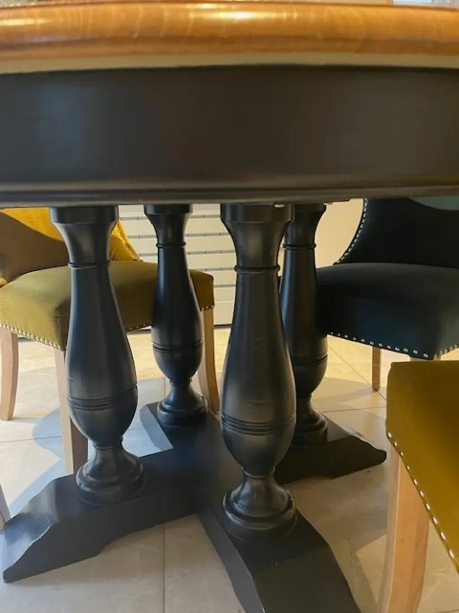 5ft Solid Wood Round Dining Table and 4 chairs - Image 3