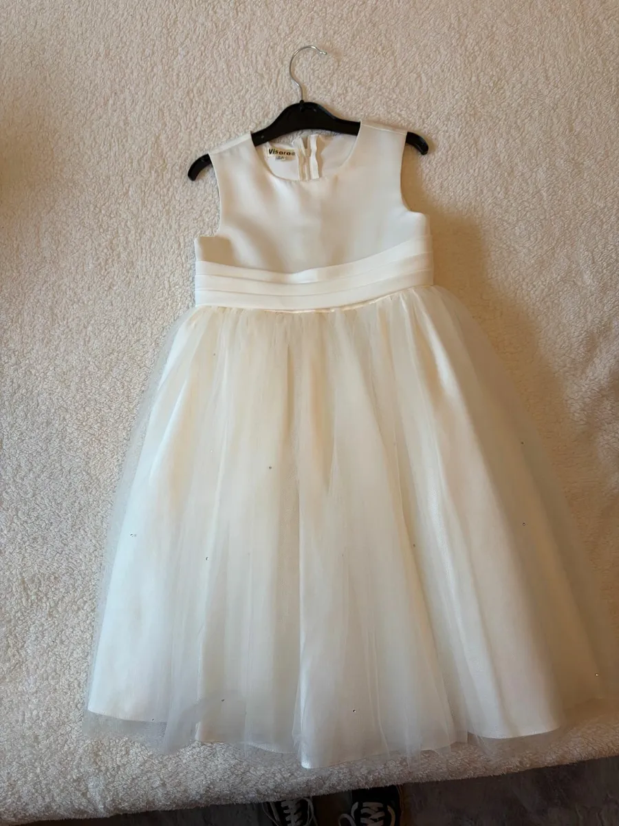 Ivory Wedding Dress and Flower Girl Dress - Image 3