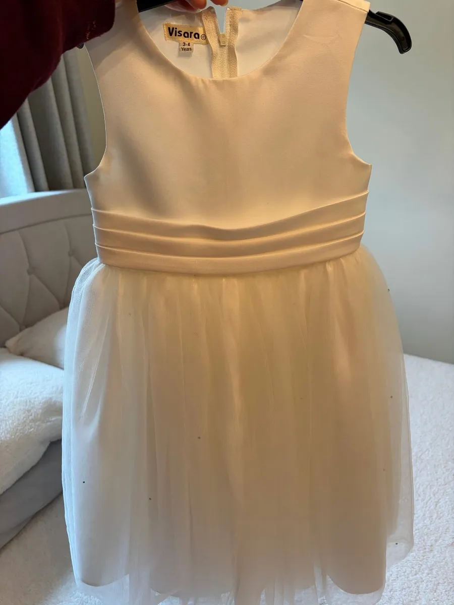 Ivory Wedding Dress and Flower Girl Dress - Image 4