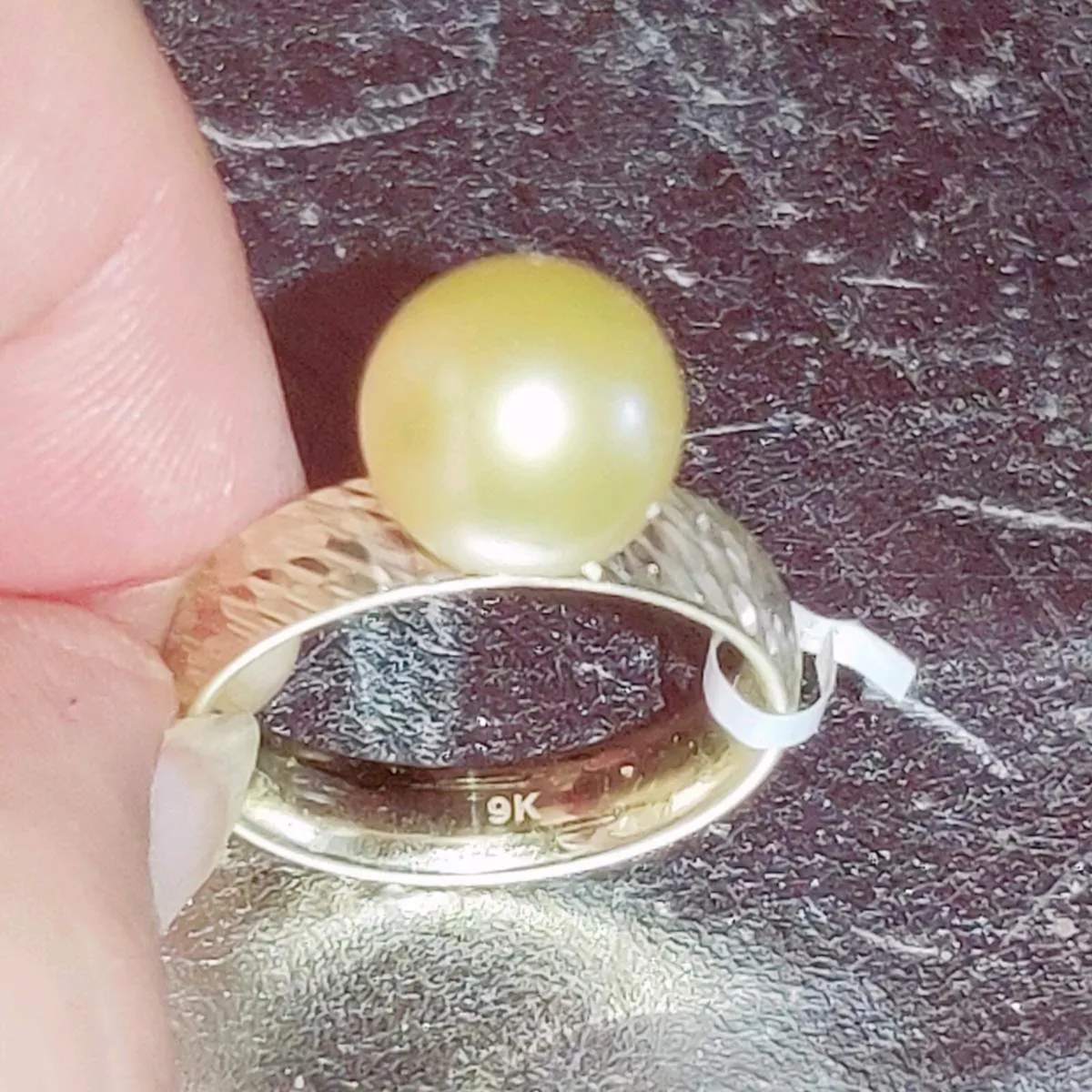 DERP SEA CHAMPAYNE PEARL, 9CT Gold New Dress Ring - Image 1