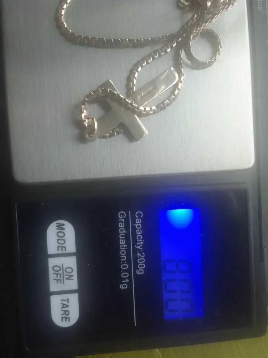 VINTAGE 9ct GOLD LGE CHAIN & CROSS 18" - Image 4