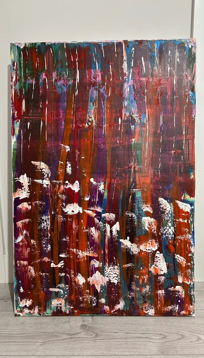 Large abstract layered painting - Image 1