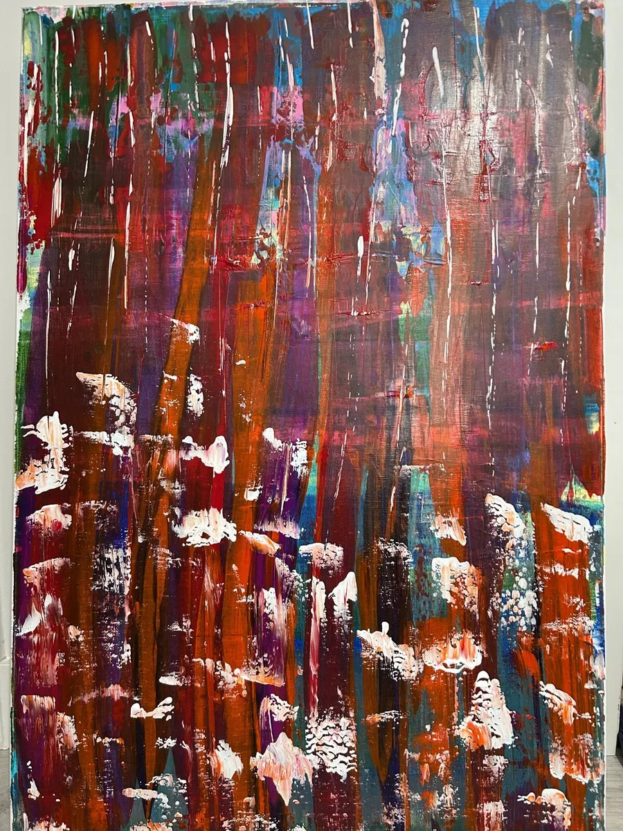 Large abstract layered painting - Image 3