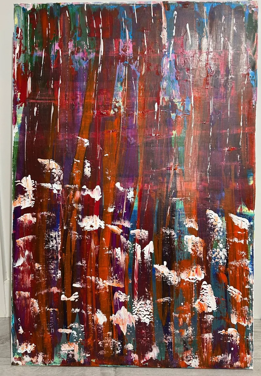 Large abstract layered painting - Image 2