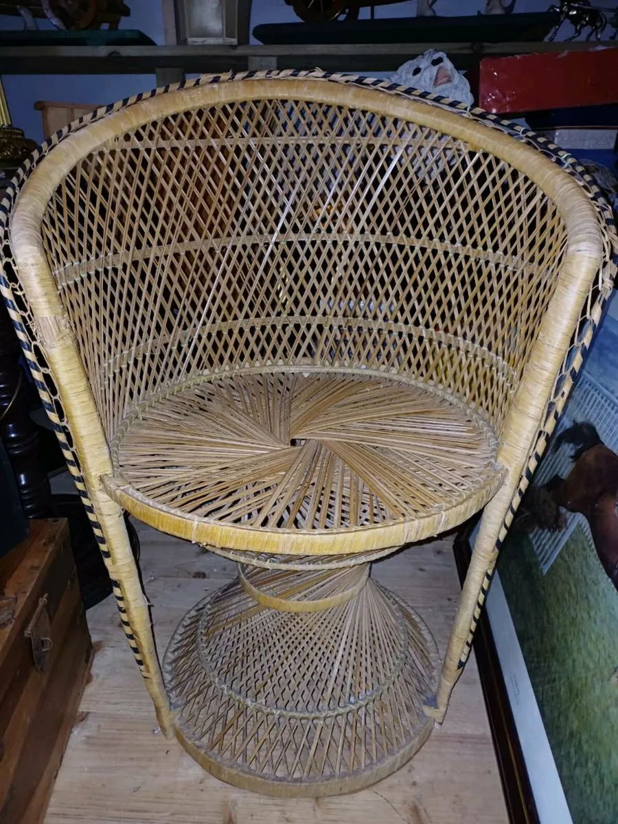 1970s Wicker Chair - Image 1