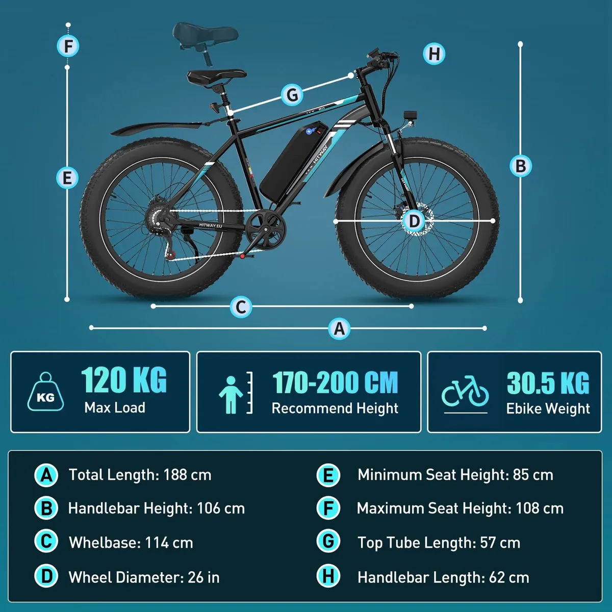 Hitway Bk 15 4.0 fat tire E-bike - Image 2