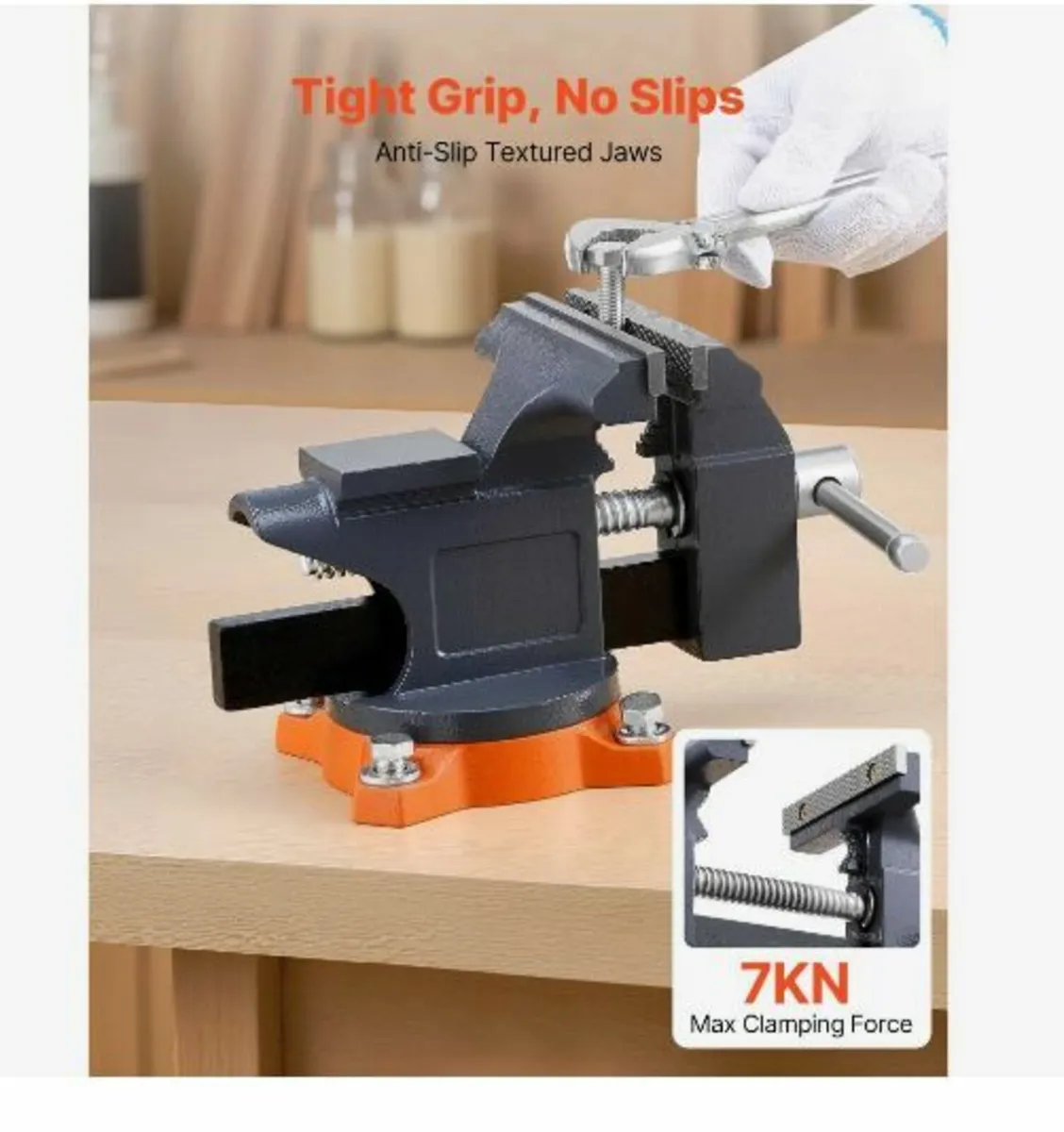Bench Vise, 4.5 Inch, Portable Workbench - Image 2