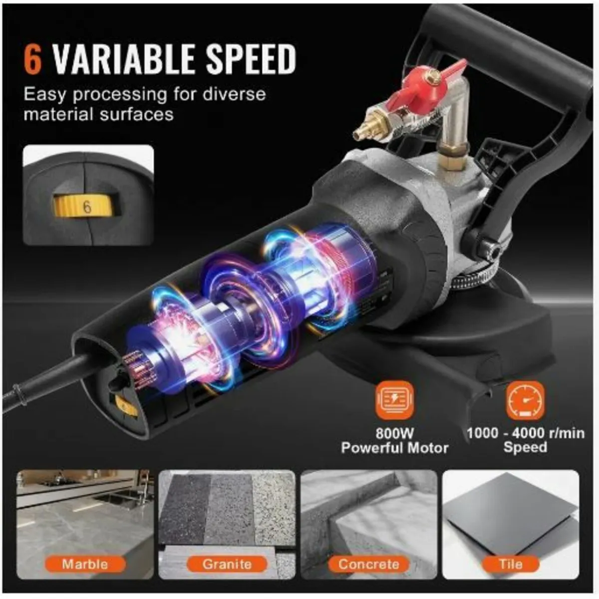 Wet Polisher 800W, 4" Concrete Grinder - Image 3