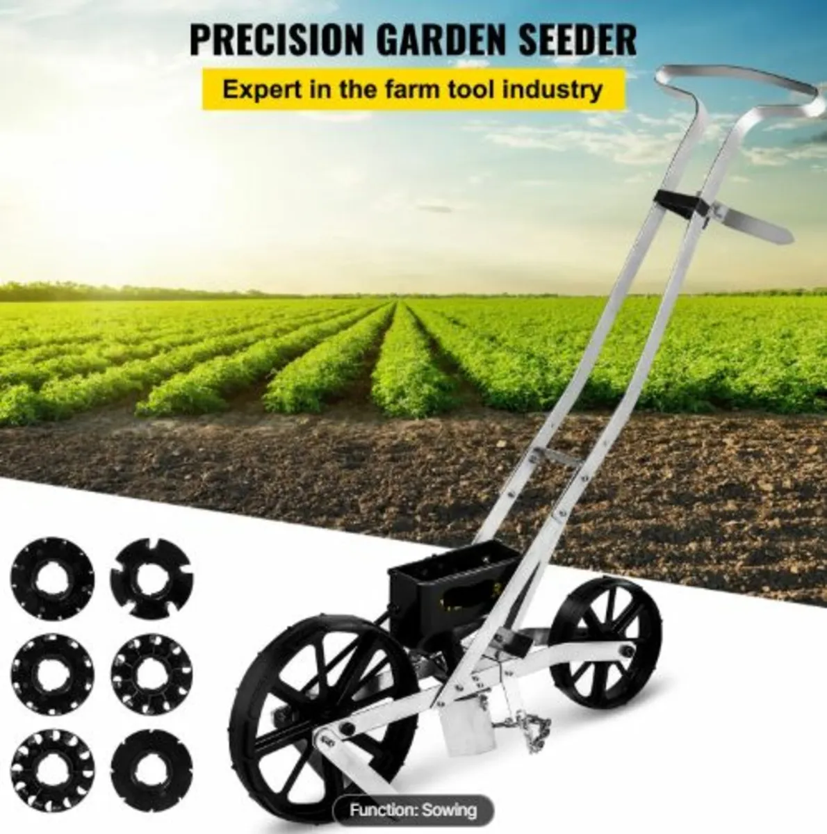 Garden Seeder, Metal Precision Garden Push Seeder - Image 2