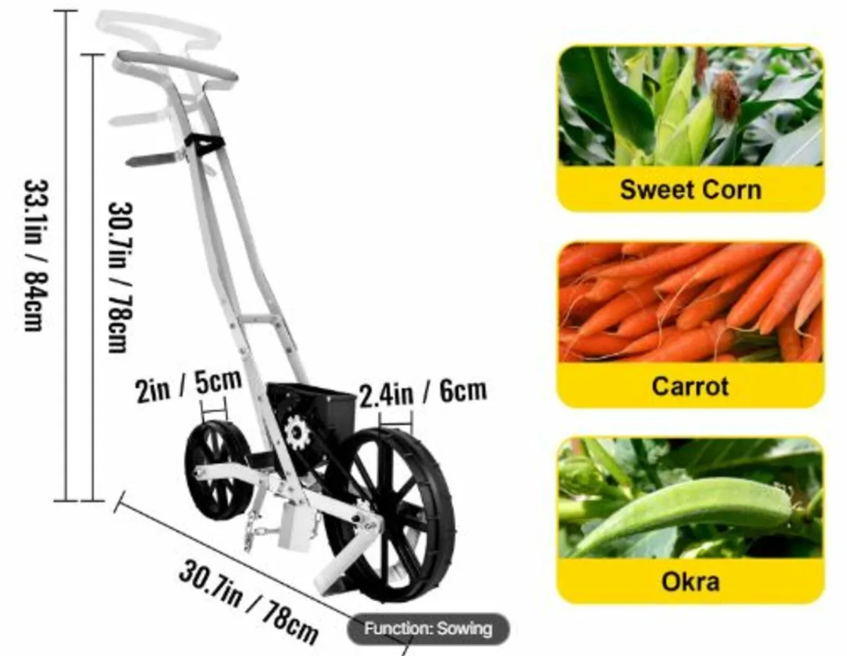 Garden Seeder, Metal Precision Garden Push Seeder - Image 4