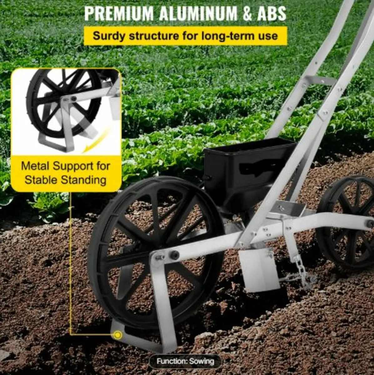 Garden Seeder, Metal Precision Garden Push Seeder - Image 3