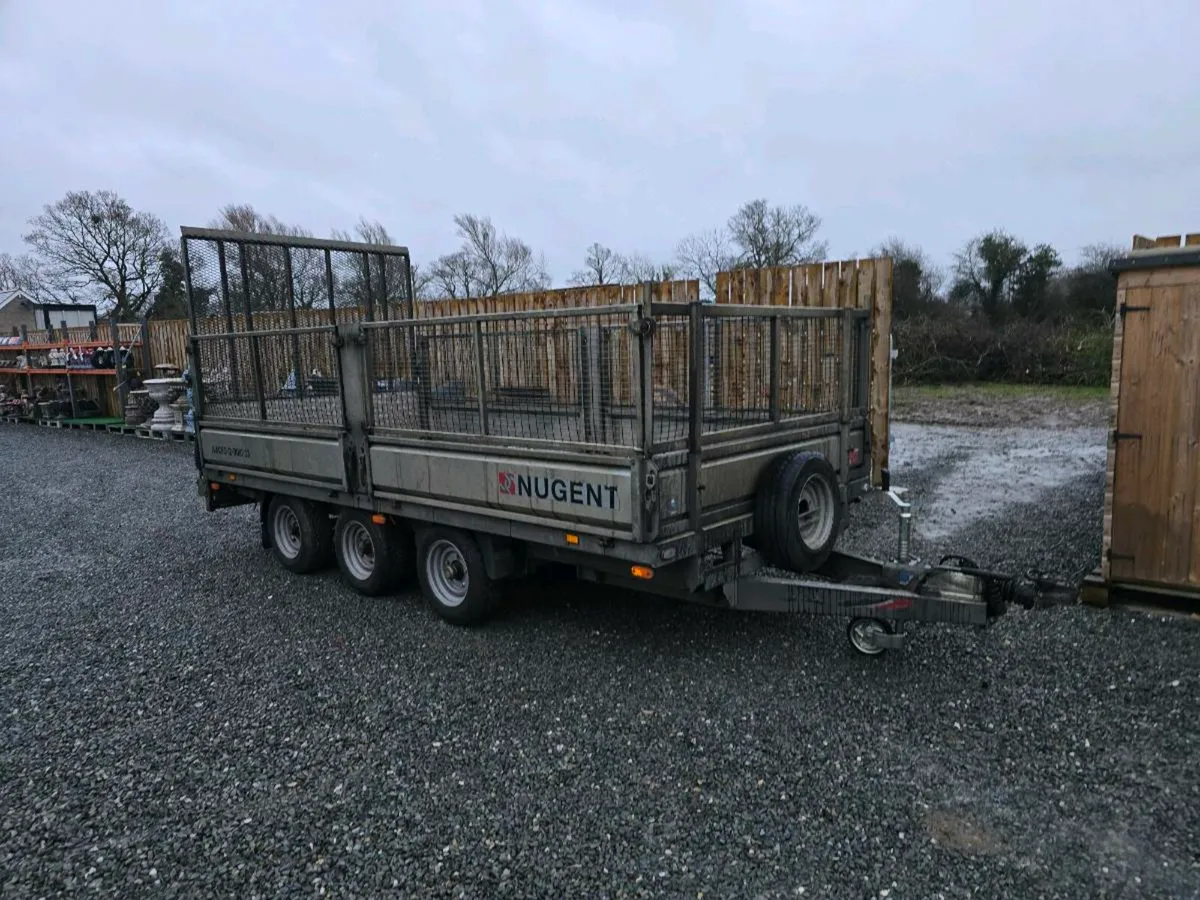 14ft tri axle nugent dropside trailer mesh & ramp - Image 2